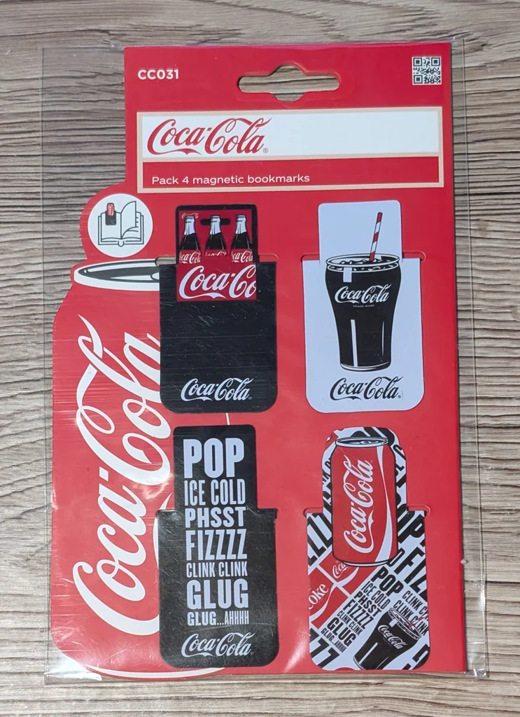 Lot de 4 signets magnétiques Coca Cola